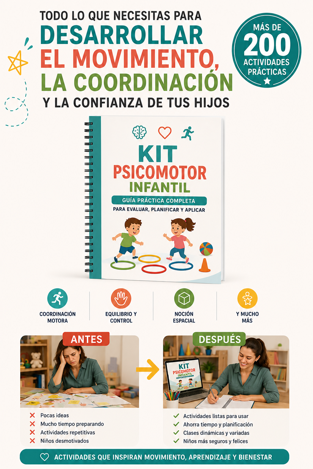Ejemplo visual del Kit Psicomotor Infantil