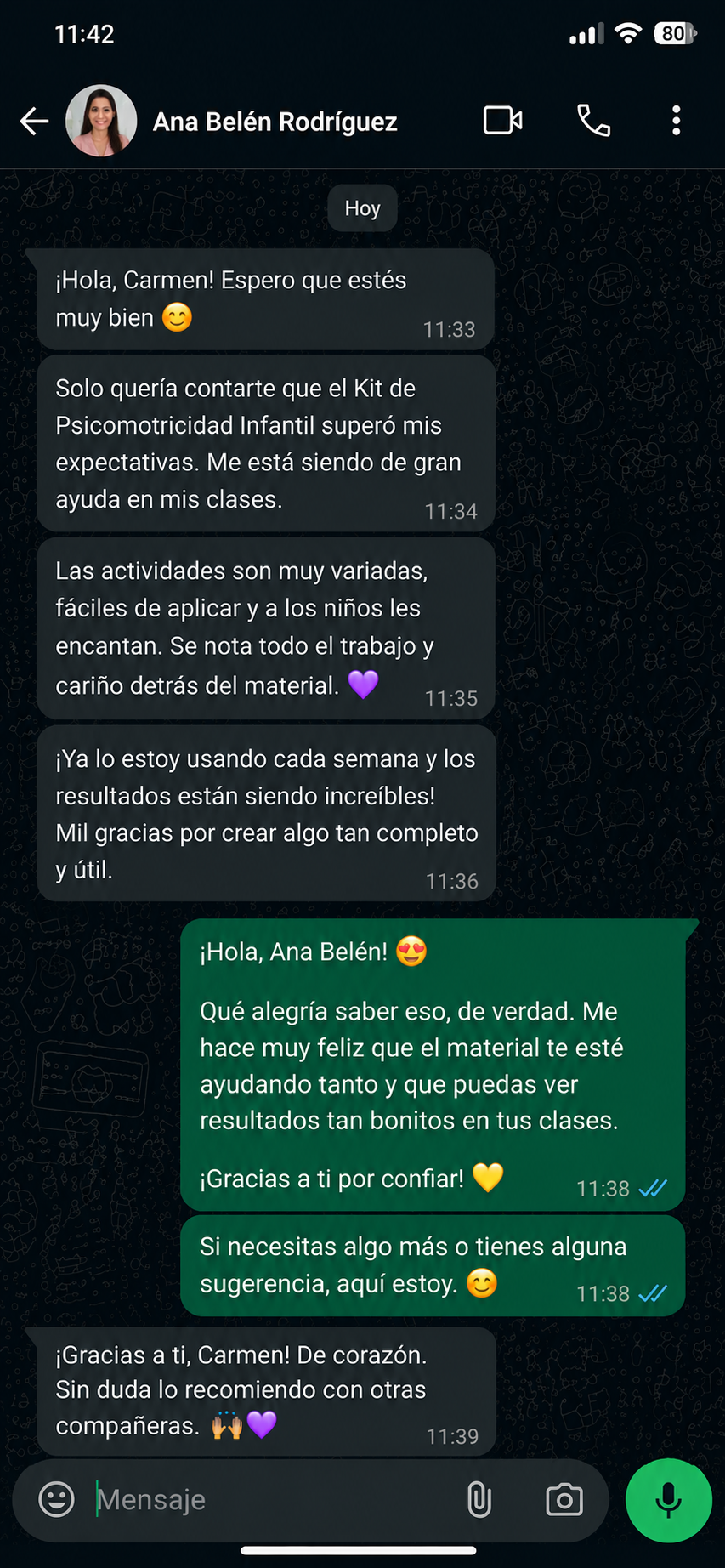 Testimonio de Ana Belén Rodríguez sobre el Kit de Psicomotricidad Infantil