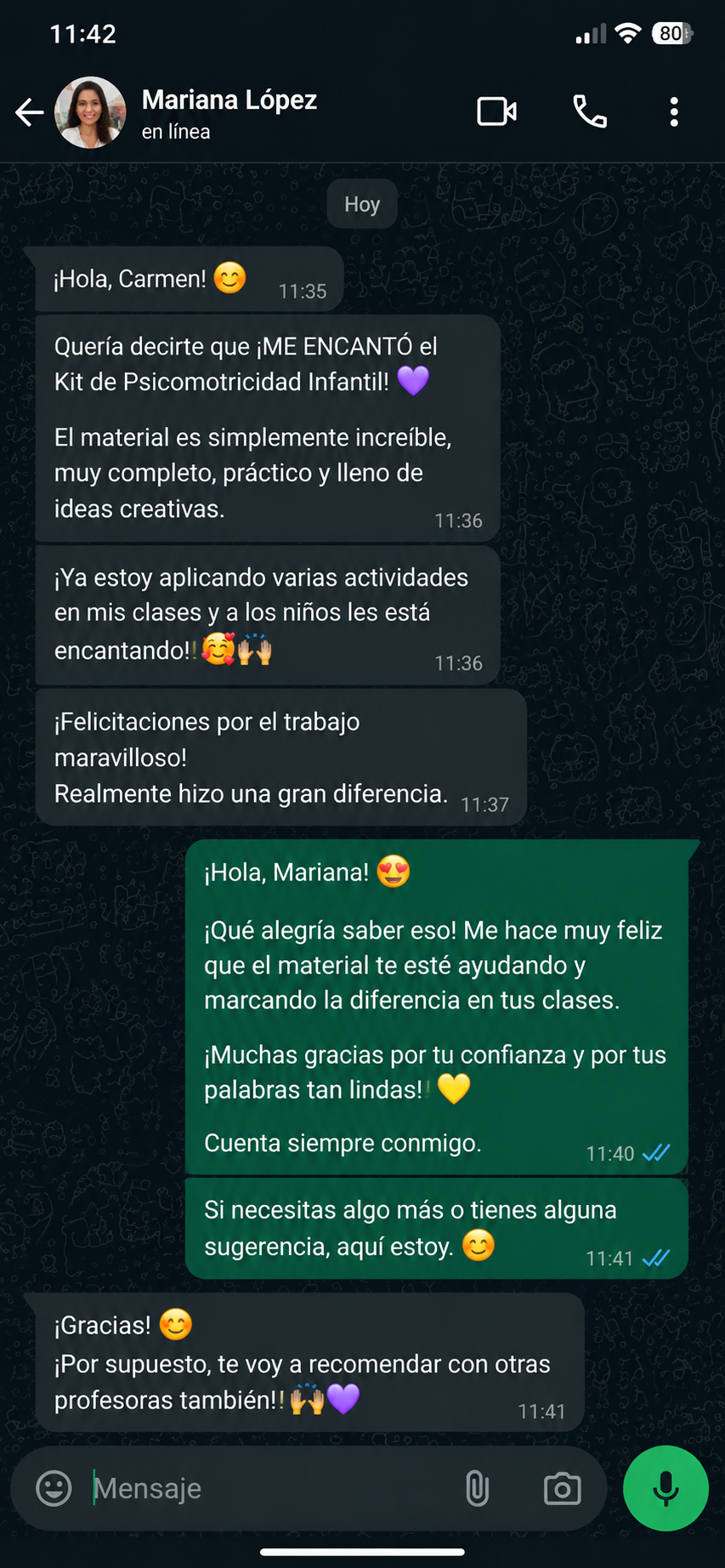 Testimonio de Mariana López sobre el Kit de Psicomotricidad Infantil